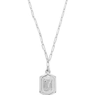 Hexagon Tag Initial Pendant Necklace