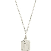 Hexagon Tag Initial Pendant Necklace