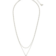 Initial Tag Layered Chain Necklace