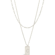 Initial Tag Layered Chain Necklace