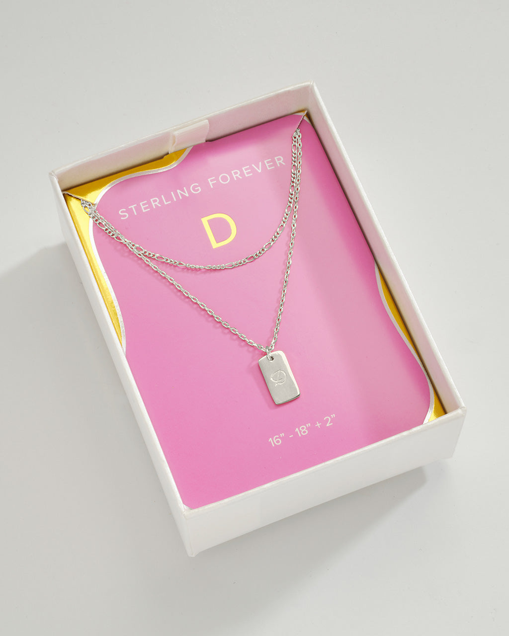 Initial Tag Layered Chain Necklace