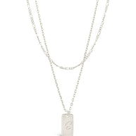 Initial Tag Layered Chain Necklace