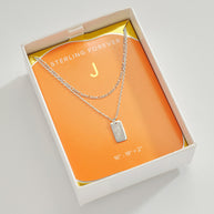 Initial Tag Layered Chain Necklace