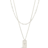 Initial Tag Layered Chain Necklace