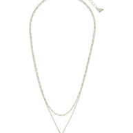 Initial Tag Layered Chain Necklace