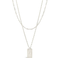 Initial Tag Layered Chain Necklace