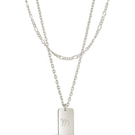 Initial Tag Layered Chain Necklace