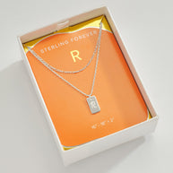 Initial Tag Layered Chain Necklace