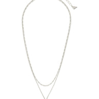 Initial Tag Layered Chain Necklace