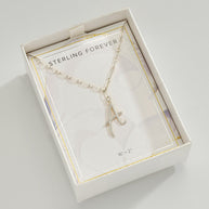 Textured Initial Charm Pendant Necklace