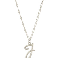 Textured Initial Charm Pendant Necklace