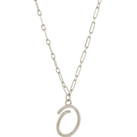 Textured Initial Charm Pendant Necklace