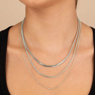 Brenna Triple Layered Chain Necklace