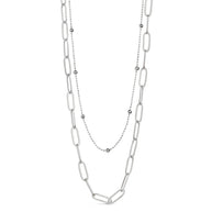 Leah Beaded & Paperclip Layered Chain Necklace