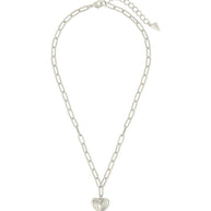Paperclip Beating Heart Pendant Necklace