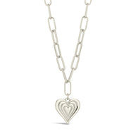 Paperclip Beating Heart Pendant Necklace