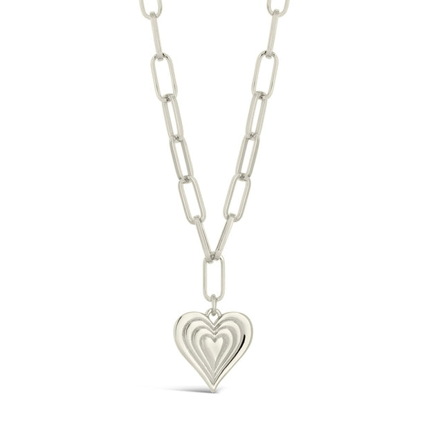 Paperclip Beating Heart Pendant Necklace