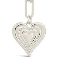 Paperclip Beating Heart Pendant Necklace