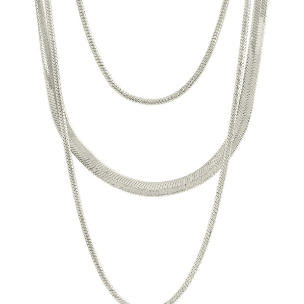 Everly Layered Herringbone Chain Necklace