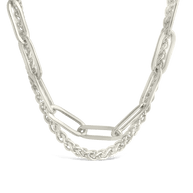Emery Paperclip & Curb Chain Layered Necklace