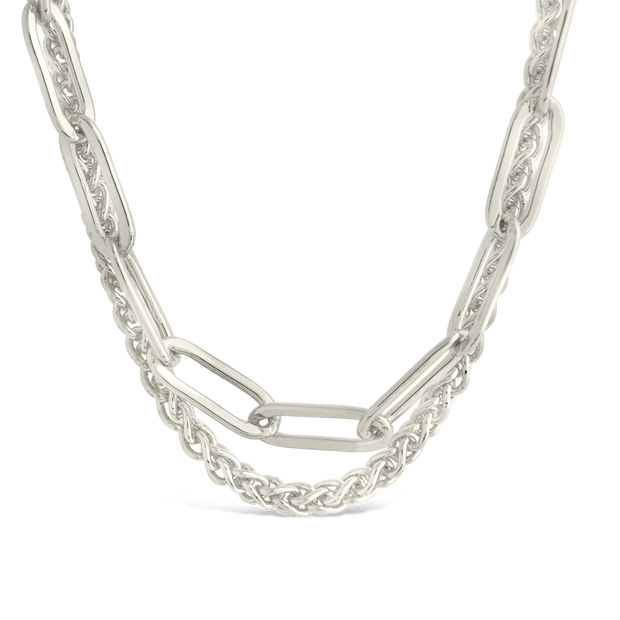 Emery Paperclip & Curb Chain Layered Necklace