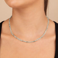 Emery Paperclip & Curb Chain Layered Necklace