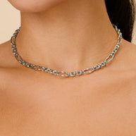 Tegan Textured Long Link Necklace