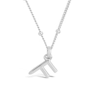 Sterling Silver Initial Necklace with Beaded Chain