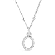 Sterling Silver Initial Necklace with Beaded Chain
