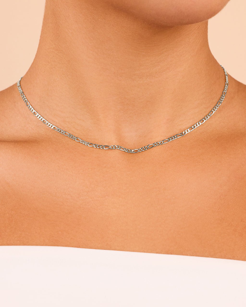 Sterling Silver Figaro Chain Necklace