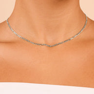 Sterling Silver Figaro Chain Necklace