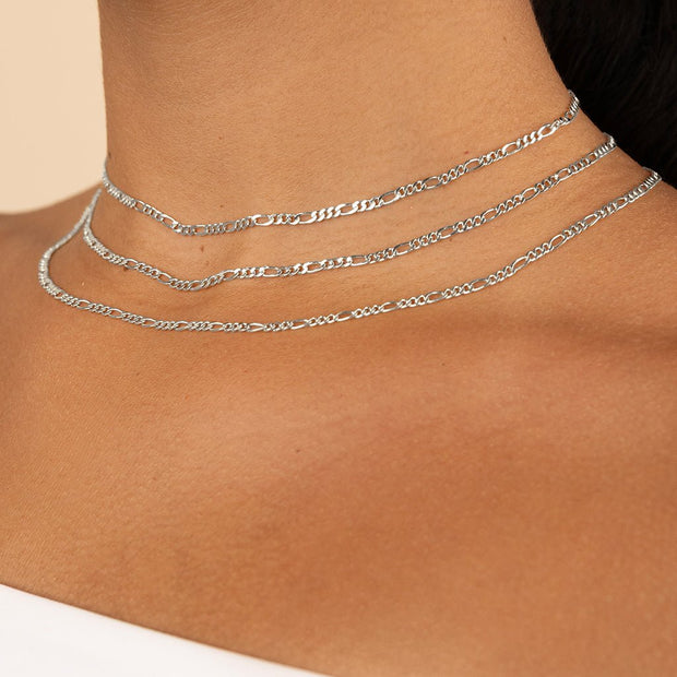 Sterling Silver Figaro Chain Necklace