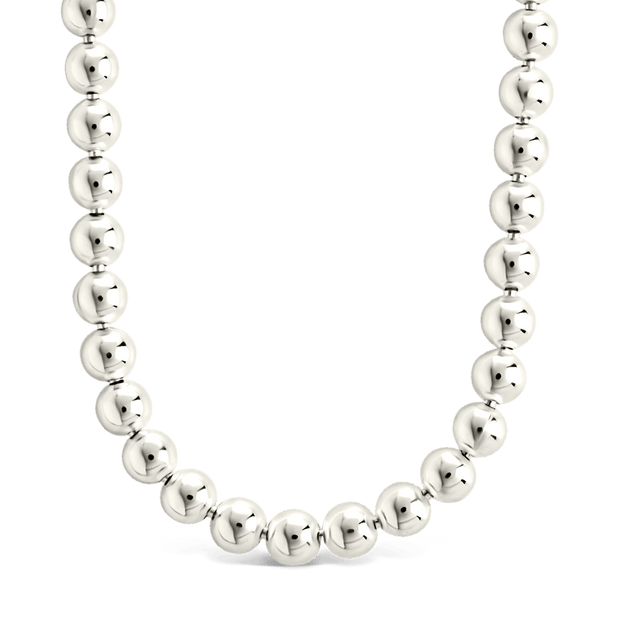 Sterling Silver Basia Dainty Beaded Chain Necklace