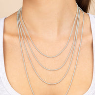 Sterling Silver Basia Dainty Beaded Chain Necklace