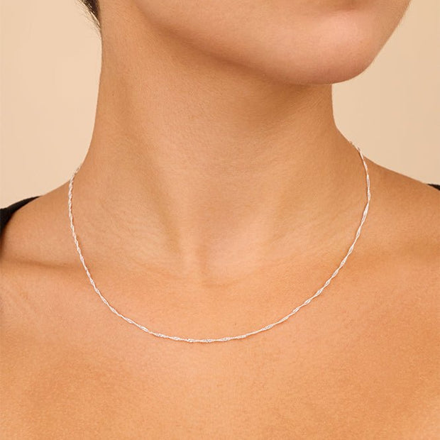 Sterling Silver Janina Delicate Twisted Chain Necklace