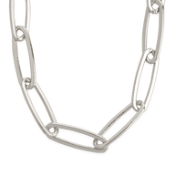 Sterling Silver Large Elongated Paperclip Chain Necklace