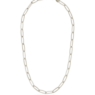 Sterling Silver Large Elongated Paperclip Chain Necklace