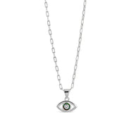 Leidy CZ & Mother of Pearl Evil Eye Pendant Necklace