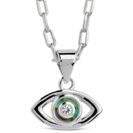 Leidy CZ & Mother of Pearl Evil Eye Pendant Necklace