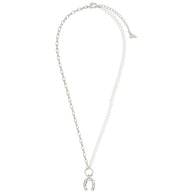 Elva Pearl CZ Horseshoe Necklace