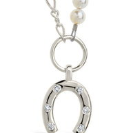 Elva Pearl CZ Horseshoe Necklace
