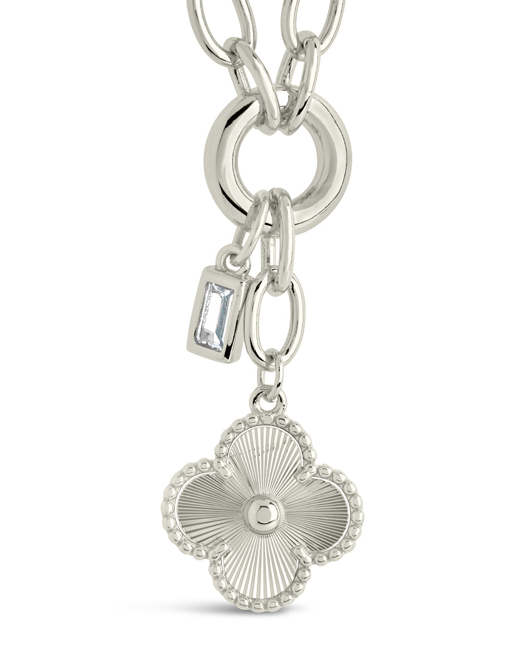 Tilda CZ & Clover Charm Necklace