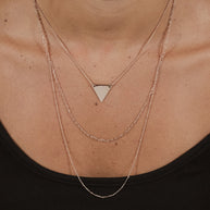 Triple Chain Layered Triangle Necklace