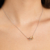 Sterling Silver Interlocking Heart Charm Necklace