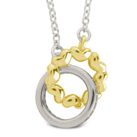 Sterling Silver Interlocking Heart Charm Necklace