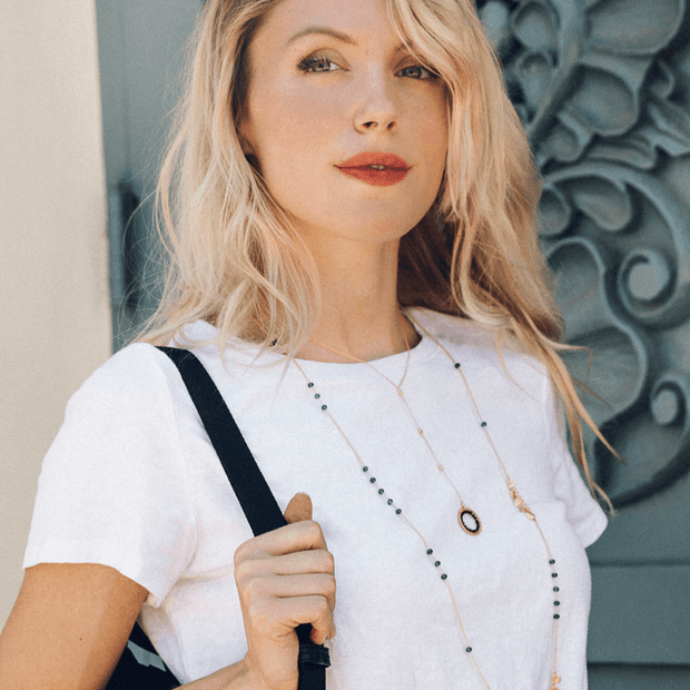 Black Spinel Necklace Layering Set