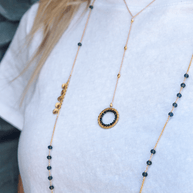 Black Spinel Necklace Layering Set
