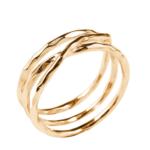 Sterling Silver Textured Multi Band Ring