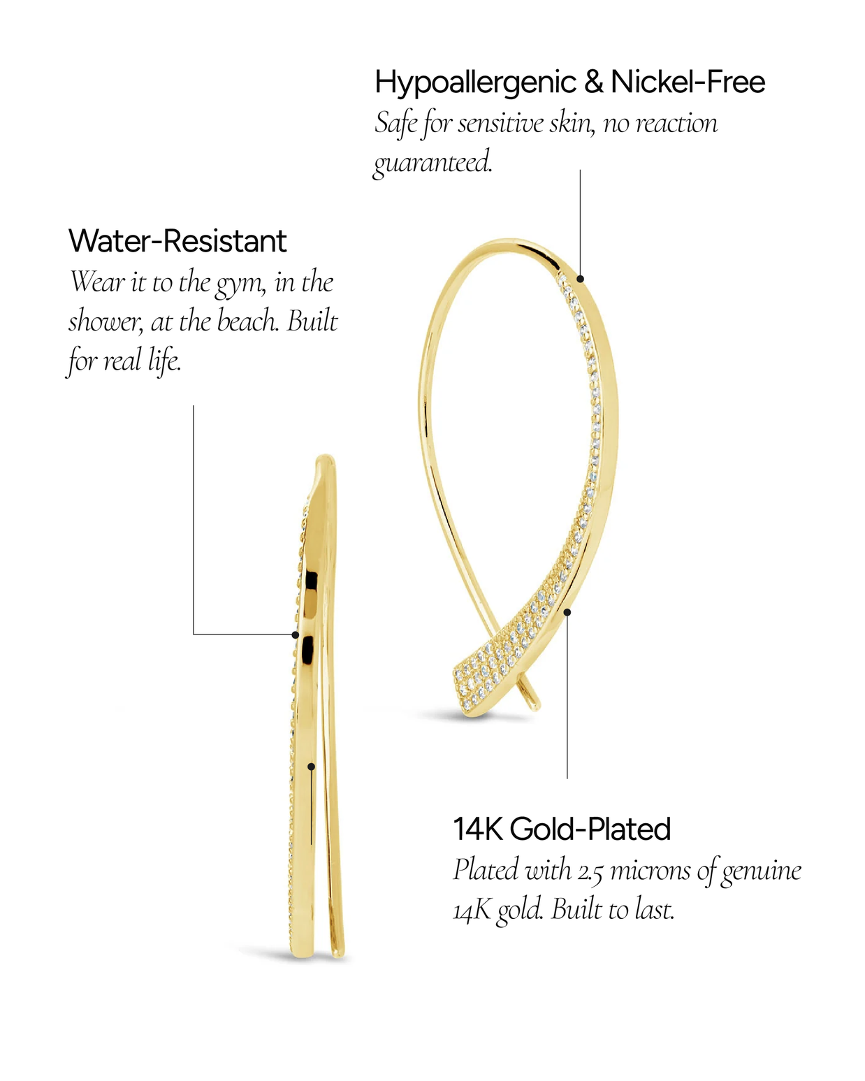 Carlotta CZ Threader Earrings