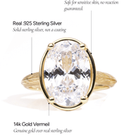 Sterling Silver Oval Cut CZ Cocktail Ring
